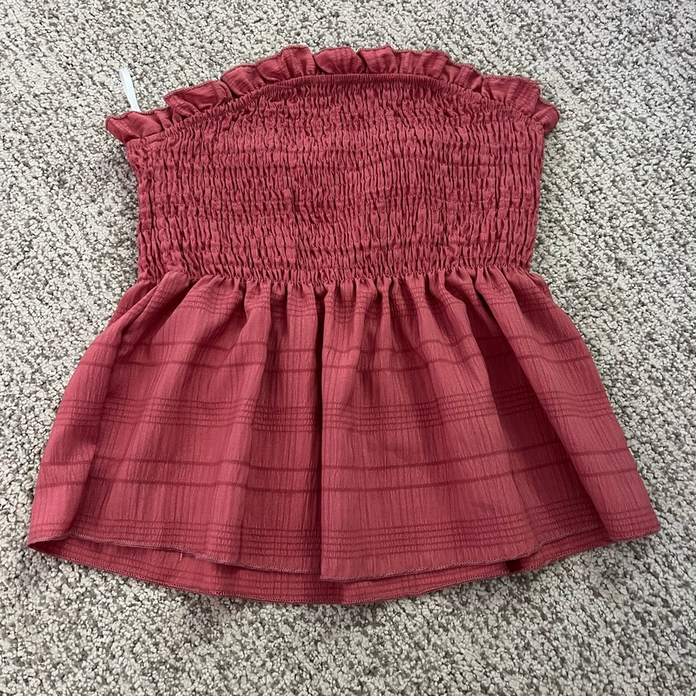 strapless browny-red blouse
Size- XS